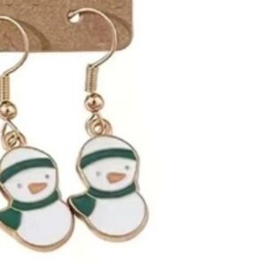 Snowman Christmas Winter Dangle Earrings Cute for Holiday Gifting NEW NWT